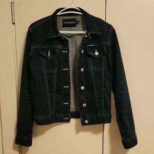 Dark Blue Stretch Denim Jacket